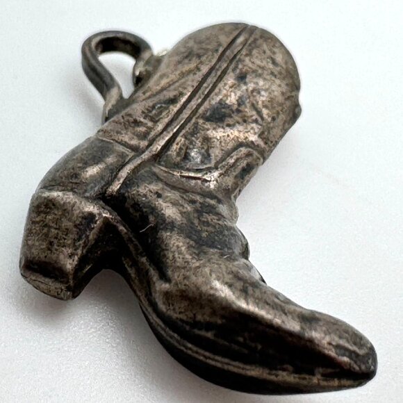 Sterling Silver Western Cowboy Charm Set Boot Spur Hat Chaps Money Bag Vintage - Picture 10 of 13